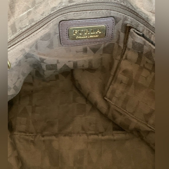 🔴 Furla Brown Leather & Suede Hobo Bag - Picture 6 of 8